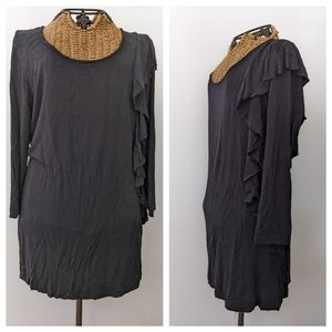Cable & Gauge black ruffle tunic top M